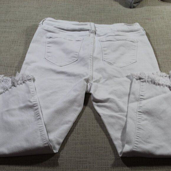 Cello Size 11 White Denim Jeans with Tied Raw Hem - Picture 5 of 5